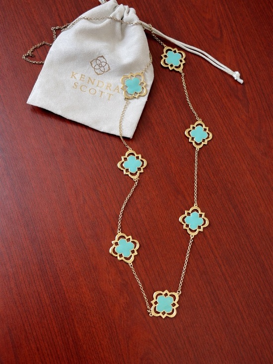 Kendra Scott Jewelry - Kendra Scott Gold & Turquoise Long Station Necklace Vintage